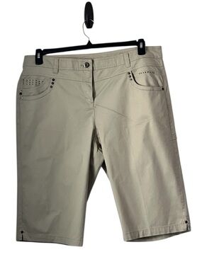 Style & Co. Cute Beige Bermuda Shorts with Stud Accents, Size 16W